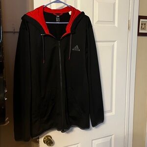 Adidas Black Hoodie with Red Details Size XL